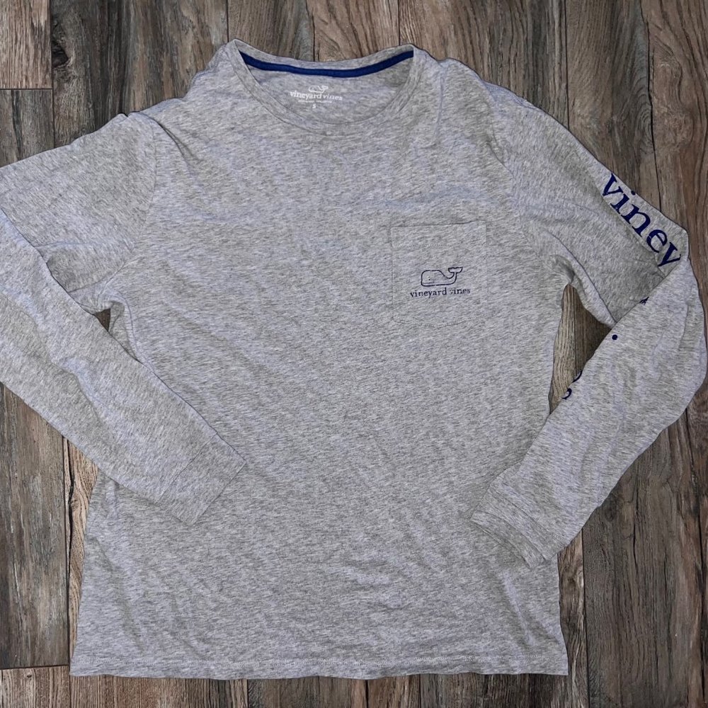 Vineyard Vines Mens Whale Logo Tee Long Sleeve Shirt-Size Small